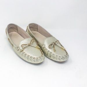 Cole Haan Grand OS Metallic Gold Moccasins Size 7B